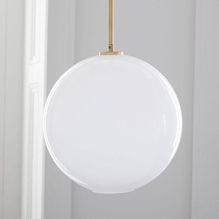 Sculptural Glass Globe Ceiling Lamp Milk West Elm United Kingdom - Milk Globe Pendant Light