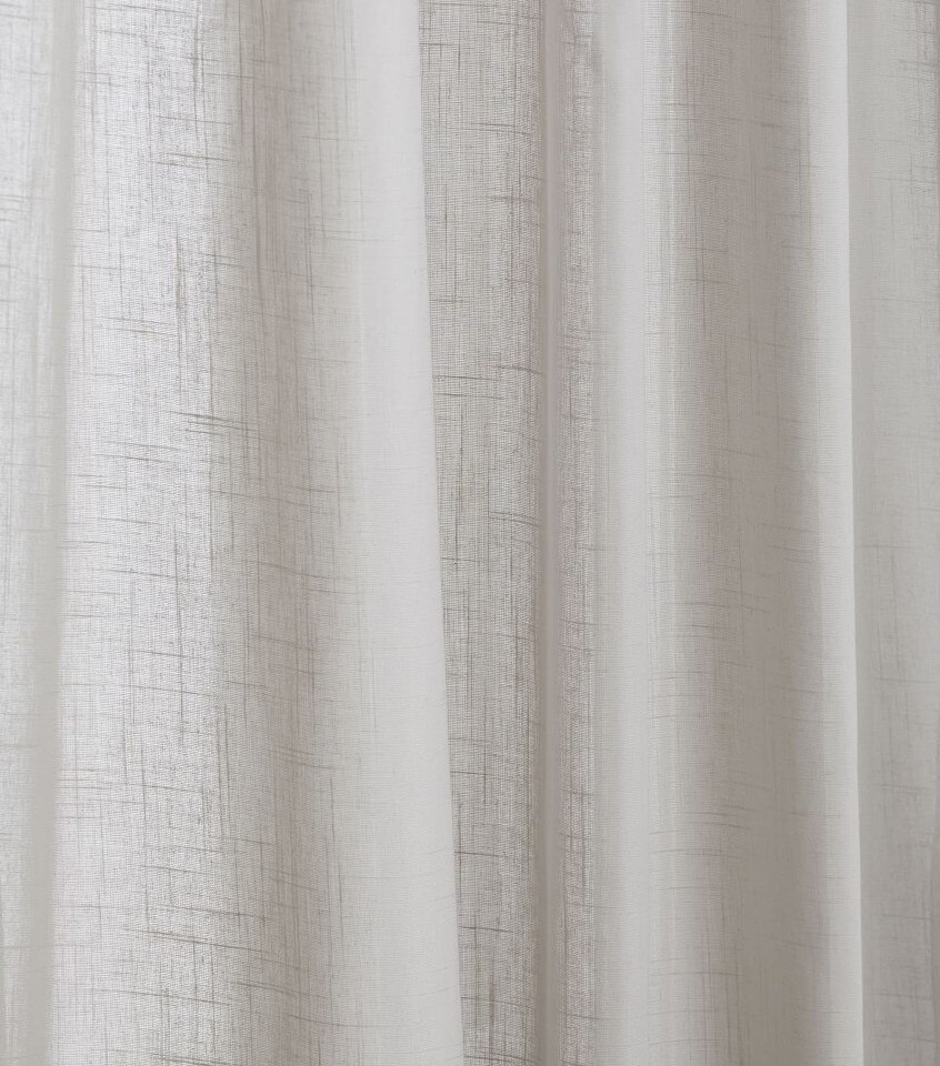 Sheer Crosshatch Curtain (Set of 2) - Stone Grey