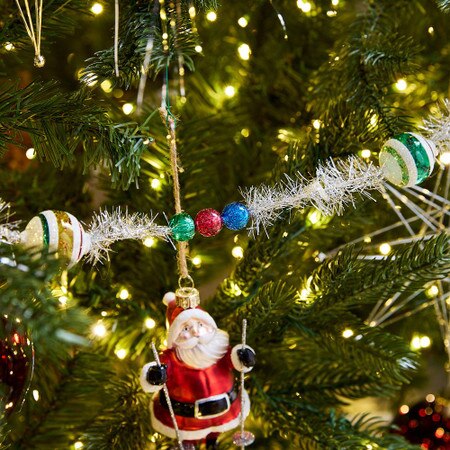 18 Ft Silky Garland Tinsel, Blue | Kindy's