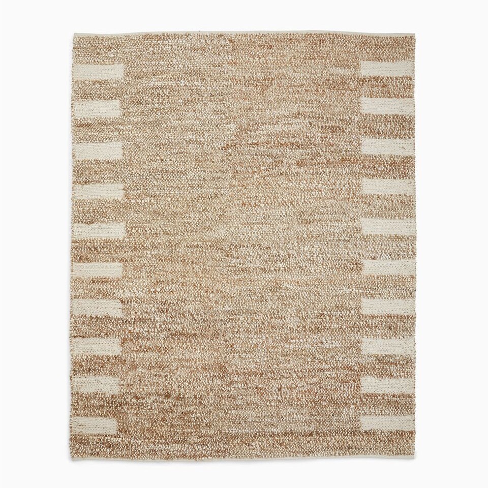 Side Stripe Jute Rug