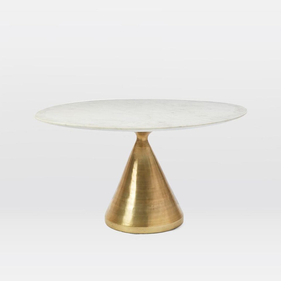 Silhouette Pedestal Dining Table - Oval (White Marble)