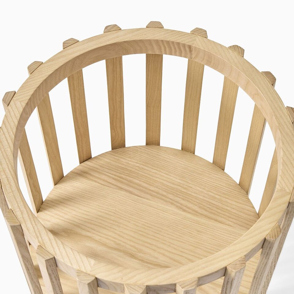 Slatted Wood Pedestal Plant Stands
