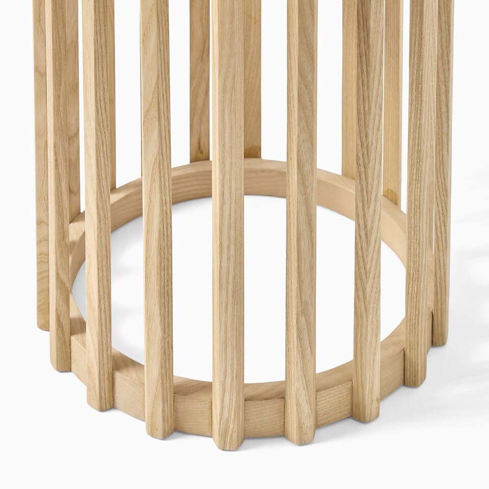 Slatted Wood Pedestal Plant Stands