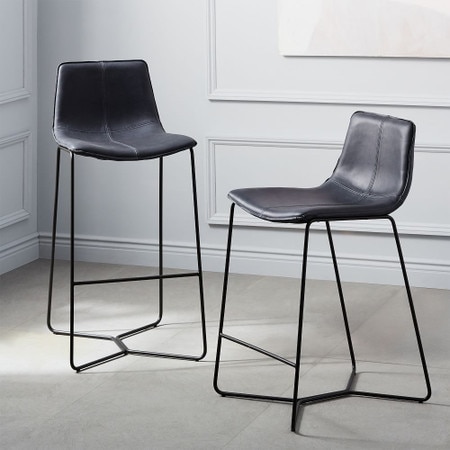 Slope Leather Bar Stool West Elm United Kingdom Slope Leather Bar Stool West Elm, Kitchen Island Stools With Backs Uk