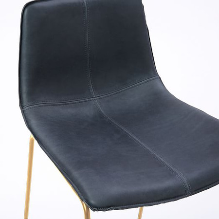 Slope Leather Bar Stool West Elm, Real Leather Bar Stools Swivel Chair