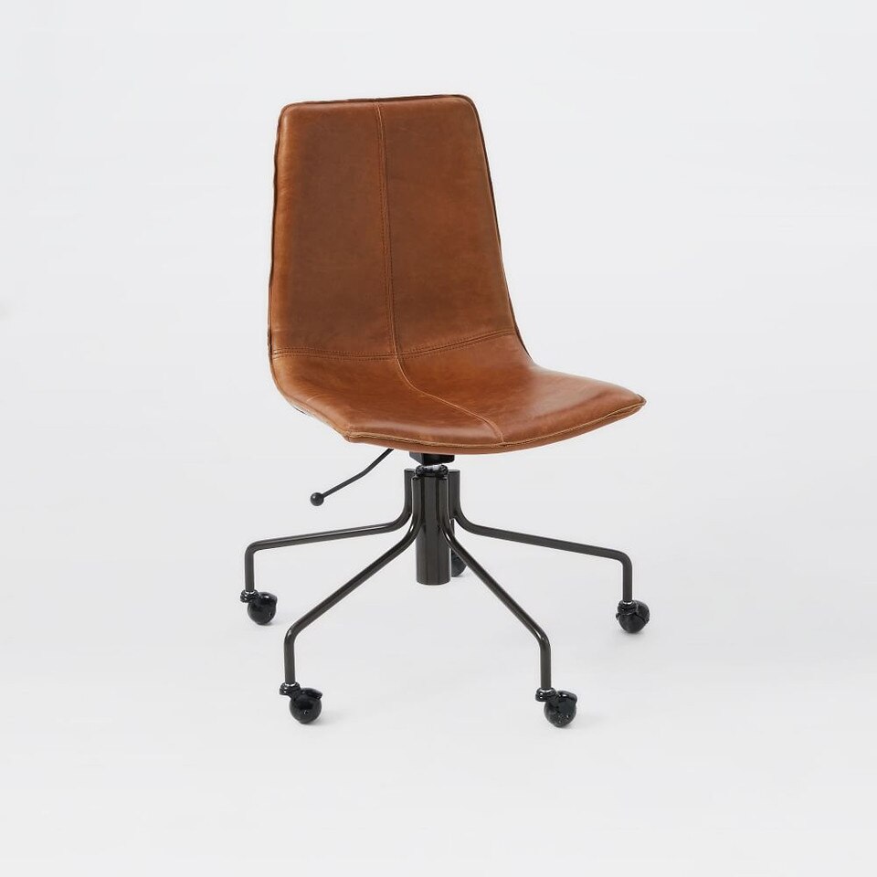 Slope Leather Swivel Office Chair