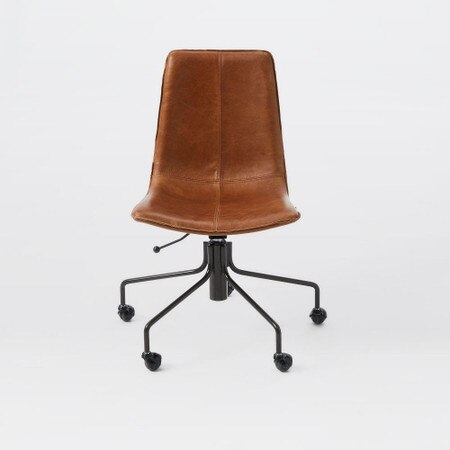 Slope Leather Office Chair West Elm United Kingdom Slope Leather Office Chair West Elm, Leather Office Chairs Uk
