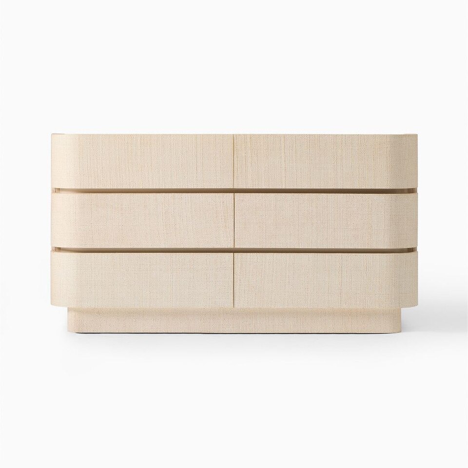 Solstice Painted Raffia 6-Drawer Chest (152 cm)