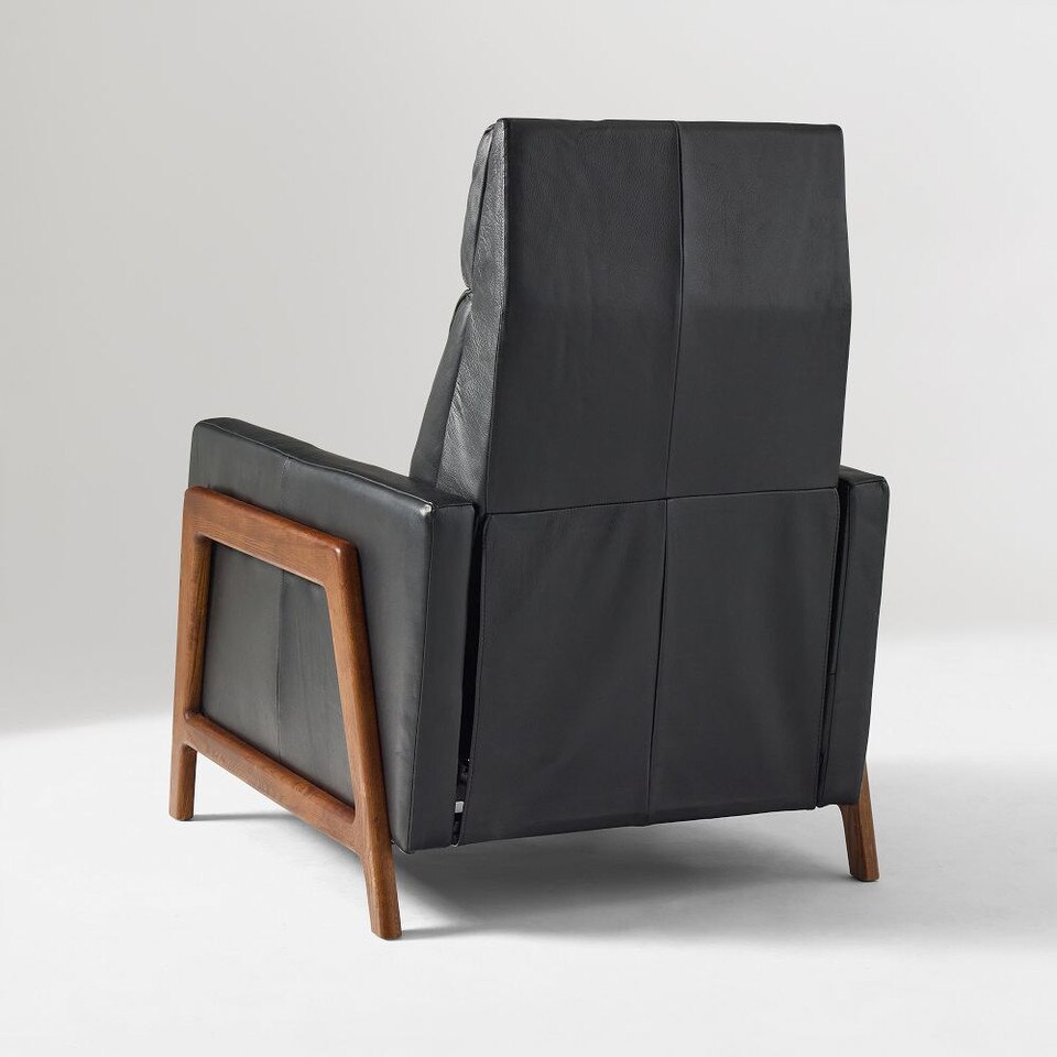 Spencer Wood-Framed Leather Recliner