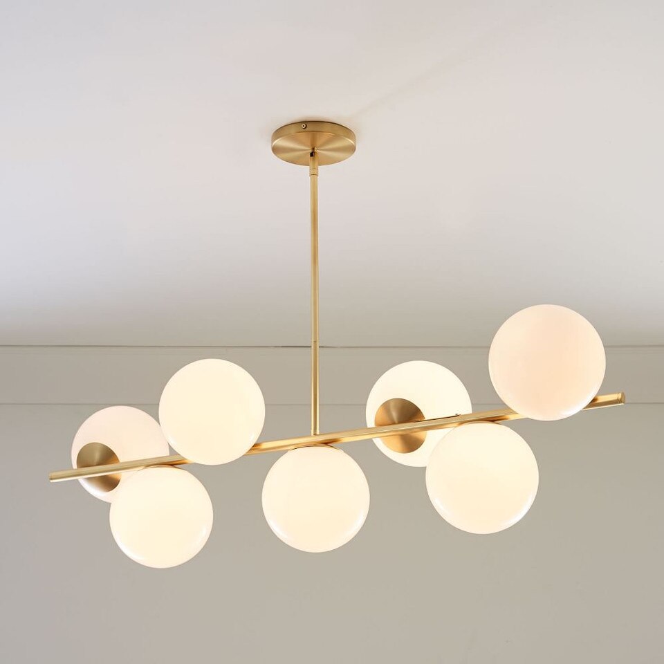 Sphere & Stem 7-Light Semi-Flush Mount - Milk