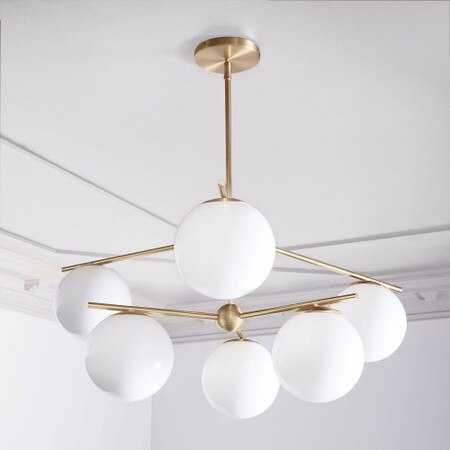 Sphere Stem 6 Light Chandelier Milk West Elm United Kingdom Sphere Stem 6 Light Chandelier Milk, Chandelier With Individual Lamp Shades Uk
