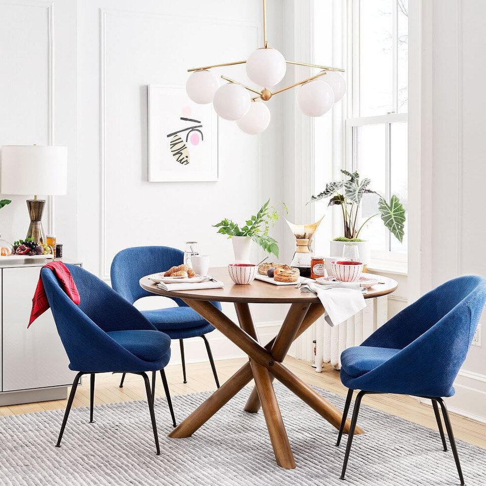 Sphere & Stem 6-Light Chandelier - Milk