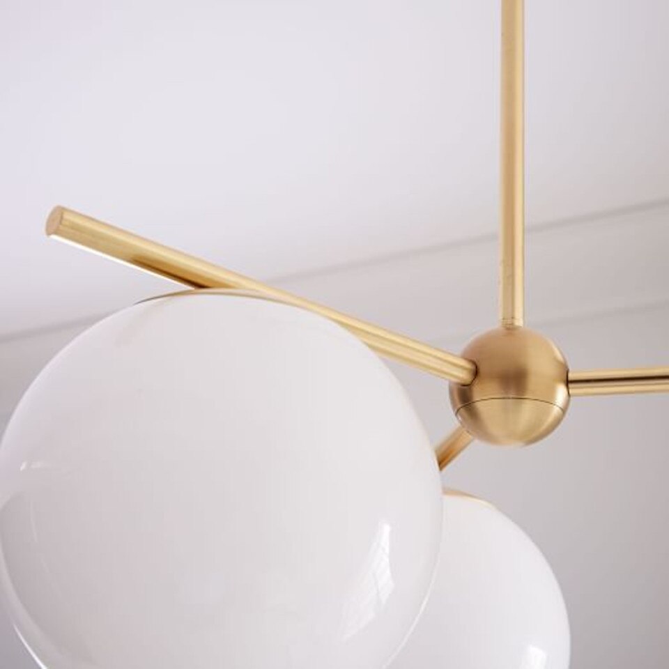 Sphere & Stem 3-Light Chandelier - Milk