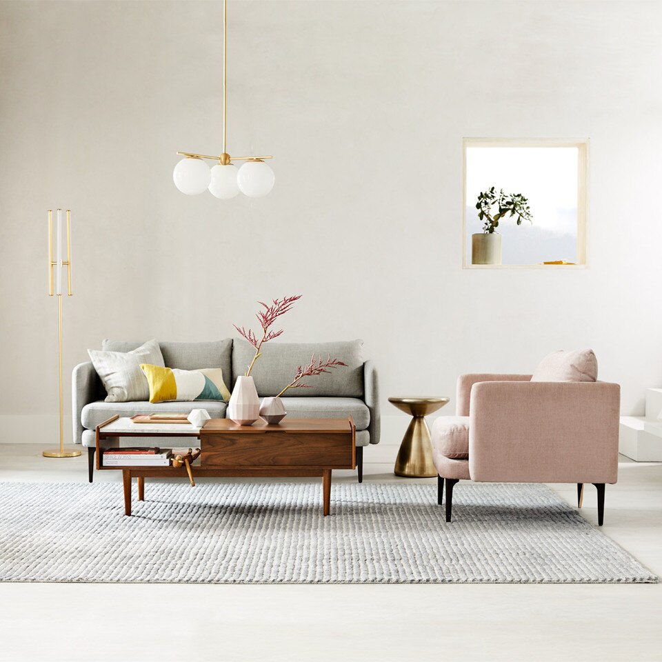 Sphere & Stem 3-Light Chandelier - Milk