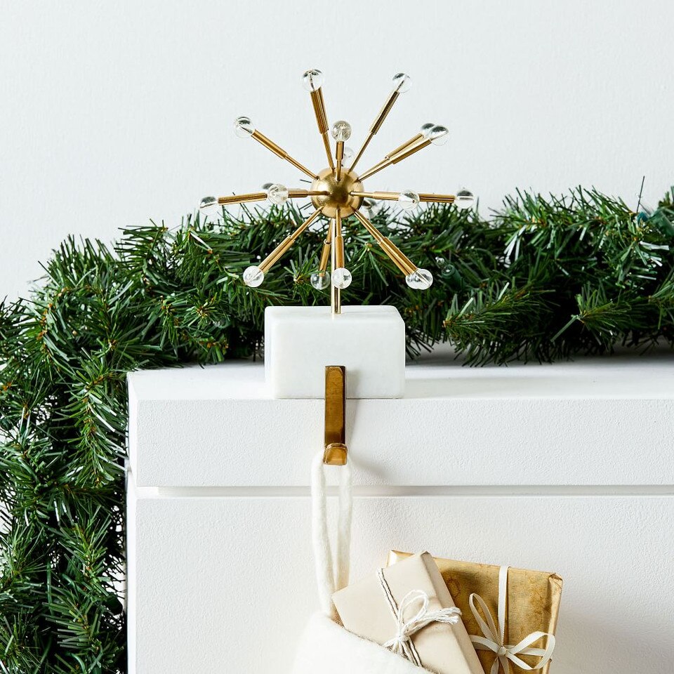 Sputnik Marble & Brass Stocking Holder