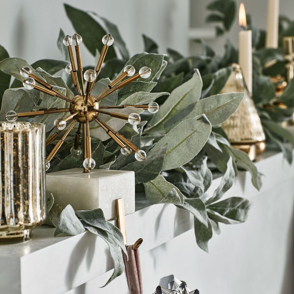 Sputnik Marble & Brass Stocking Holder