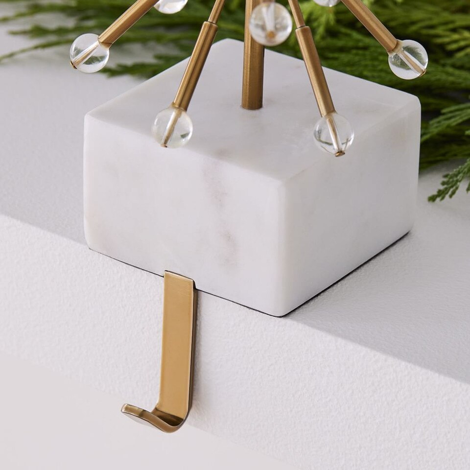 Sputnik Marble & Brass Stocking Holder