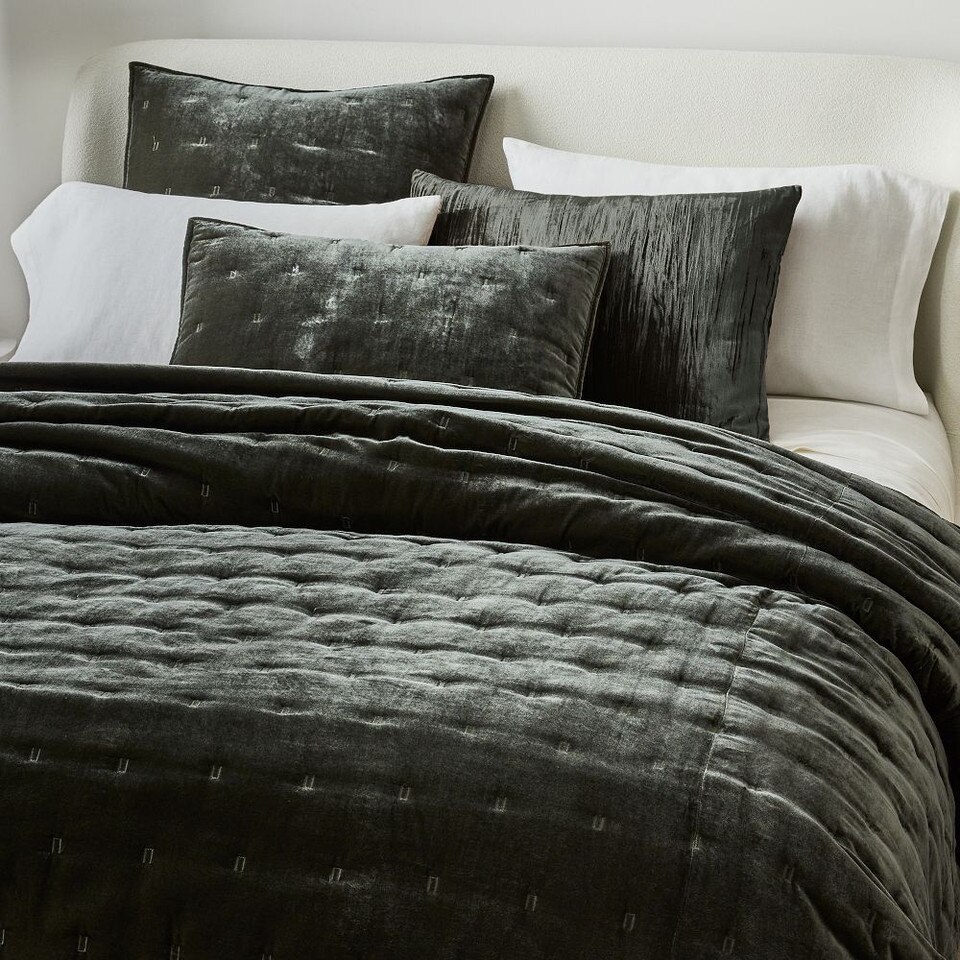 Lush Velvet Tack Stitch Bedspread & Pillowcases