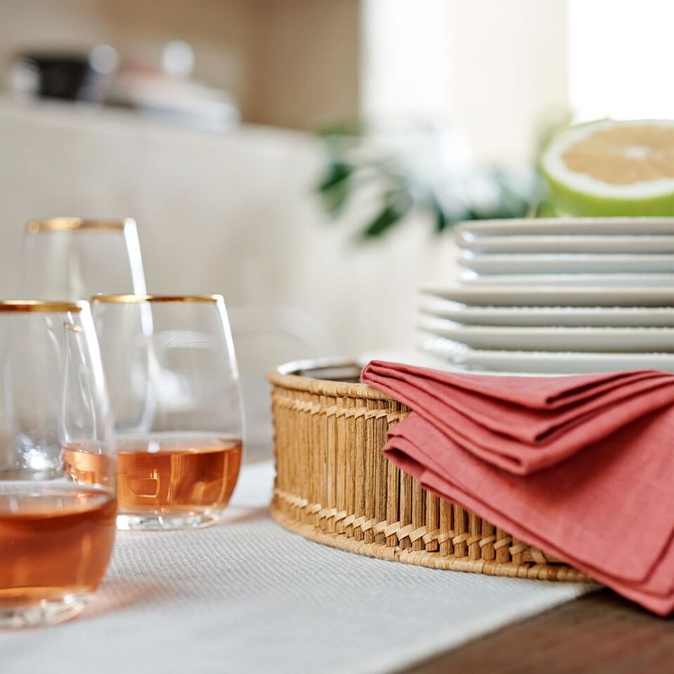 Metallic Rimmed Glassware - Gold