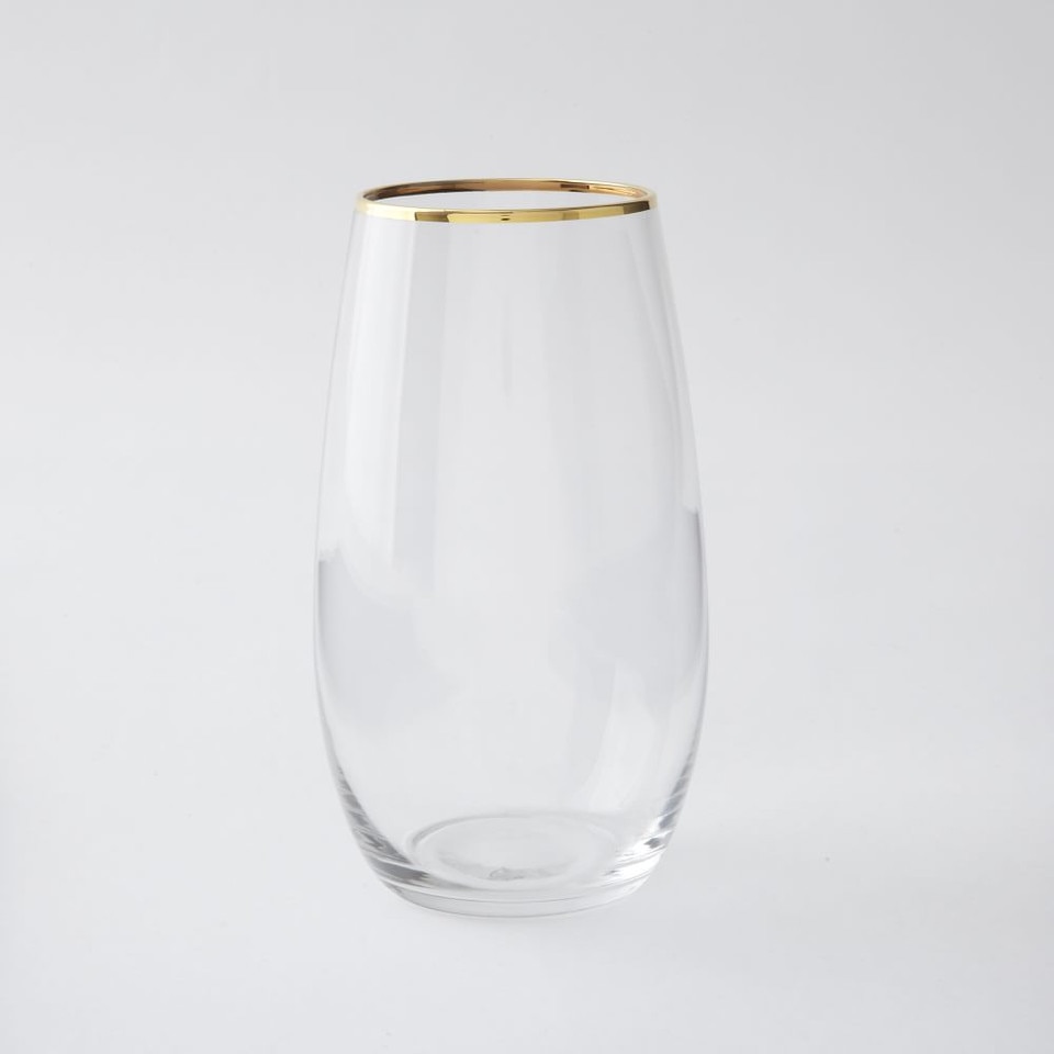Metallic Rimmed Glassware - Gold