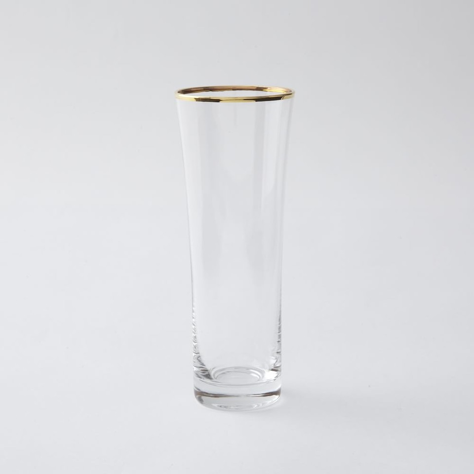 Metallic Rimmed Glassware - Gold
