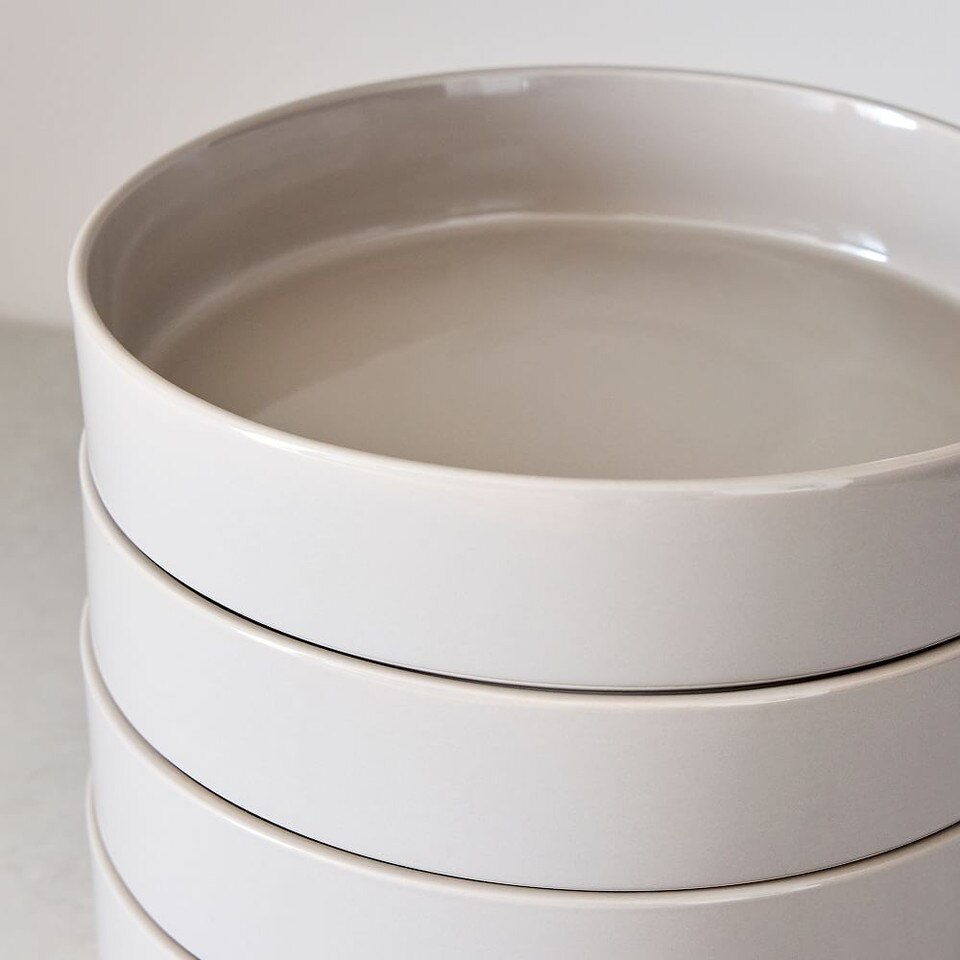 Straight-Sided Stoneware Pasta Bowls - Grey