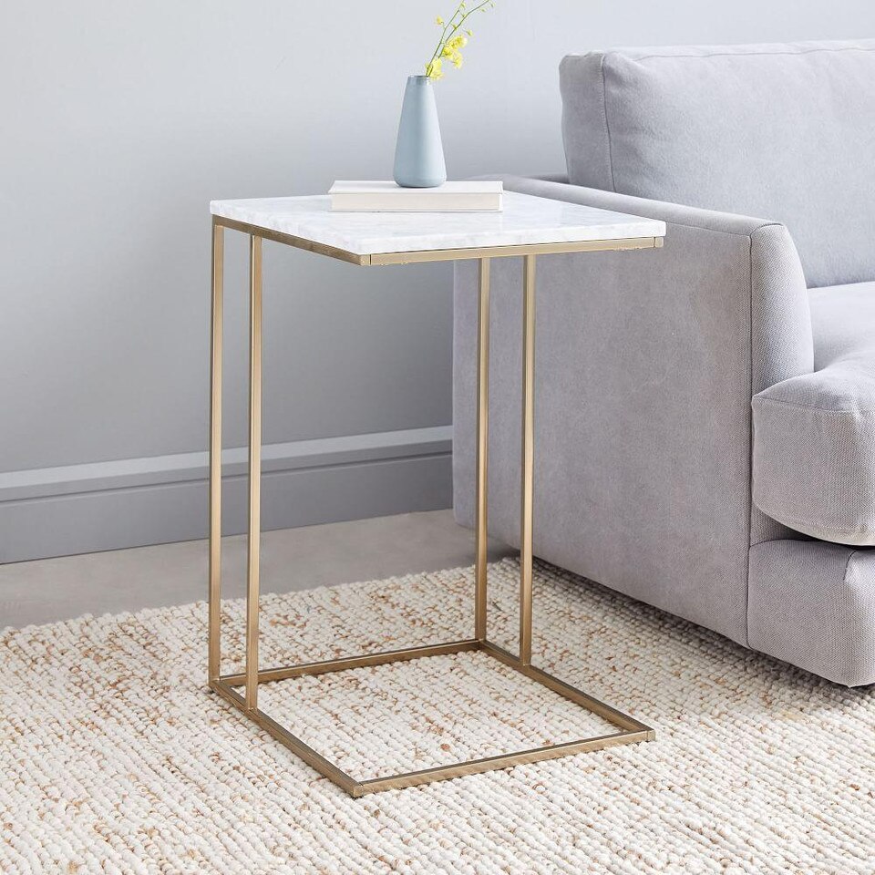 Streamline C-Side Table - Marble