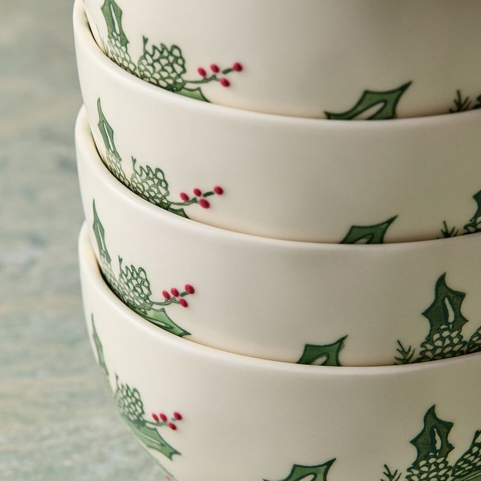Tannenbaum Stoneware Cereal Bowls