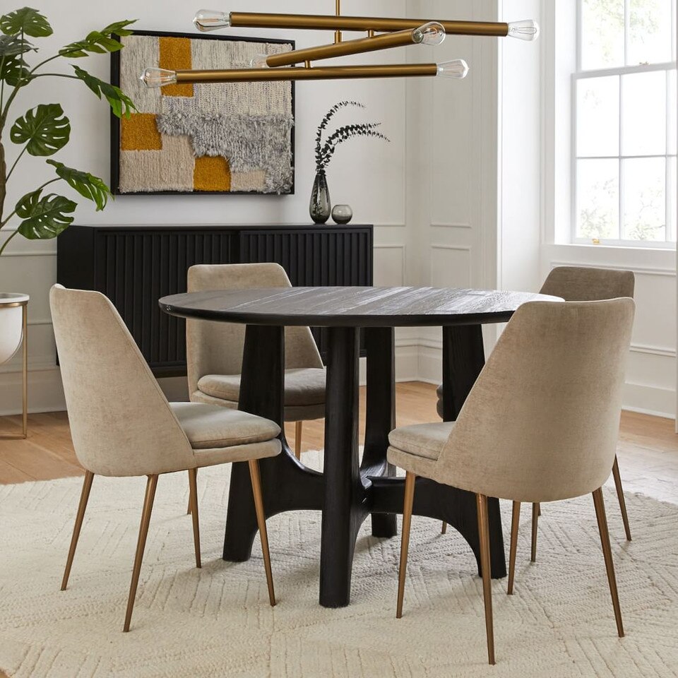 Tanner Solid Wood Round Dining Table (112 cm)