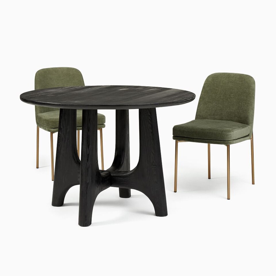 Tanner Solid Wood Round Dining Table (112 cm)