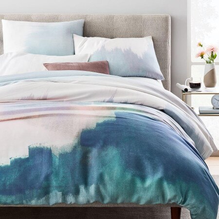 Tencel Abstract Landscape Duvet Cover Pillowcases West Elm