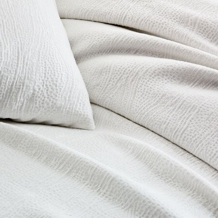 Tencel Cotton Matelasse Duvet Cover Pillowcases Stone White