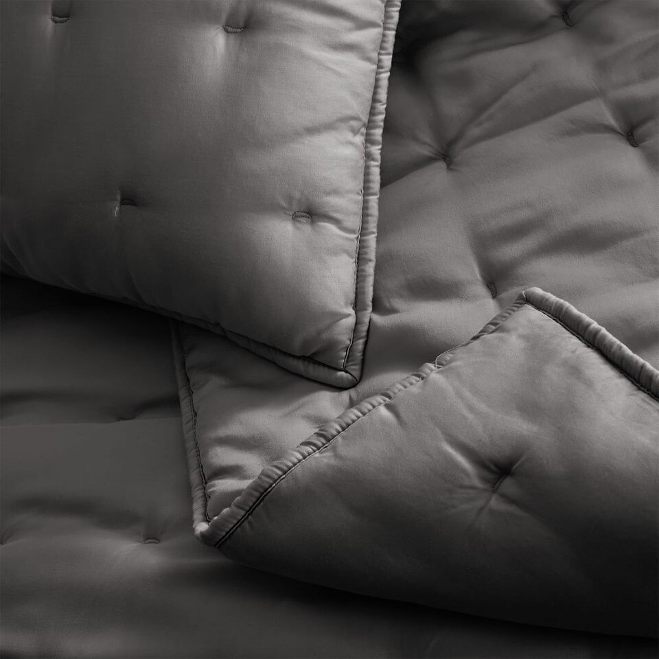 TENCEL™ Crescent Stitch bedspread & Pillowcases - Slate