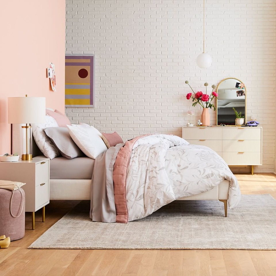 TENCEL™ Feathered Marble Duvet Cover & Pillowcases - Frost Grey
