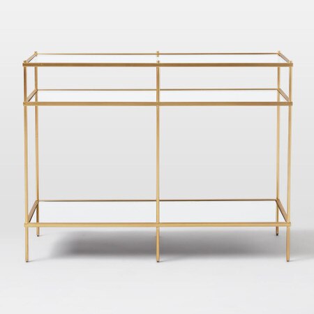 Terrace Console West Elm United Kingdom Terrace Console West Elm United Kingdom, Glass And Antique Brass Console Table