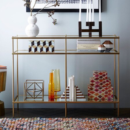 Terrace Console West Elm United Kingdom Terrace Console West Elm United Kingdom, Glass And Antique Brass Console Table