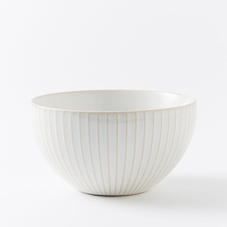 Textured Stoneware Bowls, White