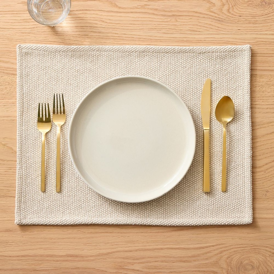 Textured Canvas Cotton Placemats (Set of 4)