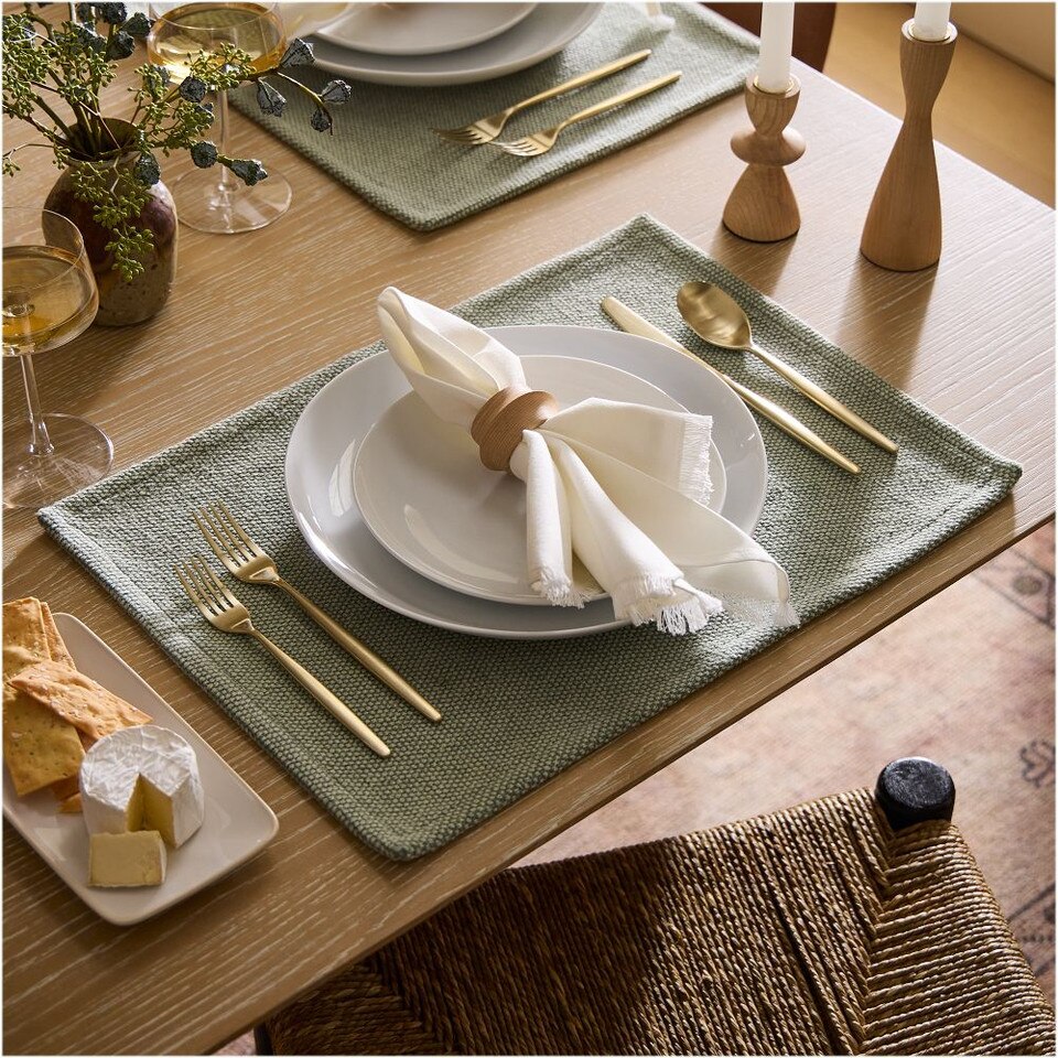 Textured Canvas Cotton Placemats (Set of 4)