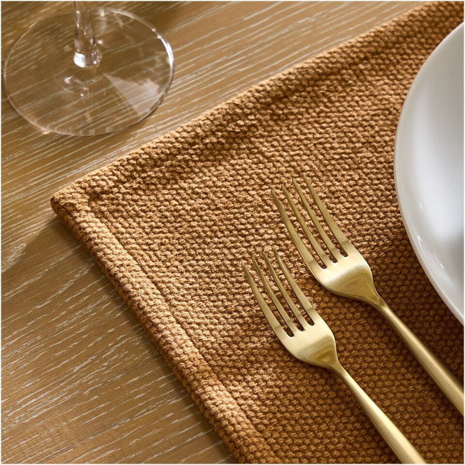 Textured Canvas Cotton Placemats (Set of 4)