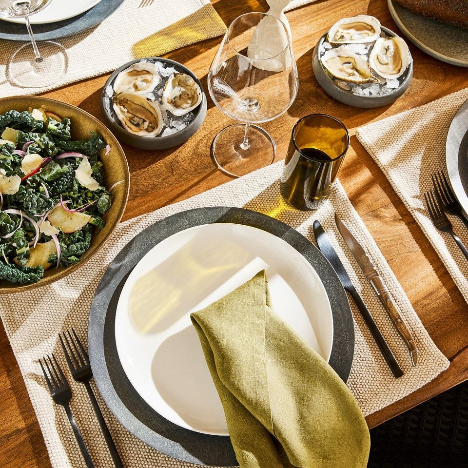 Textured Canvas Cotton Placemats (Set of 4)