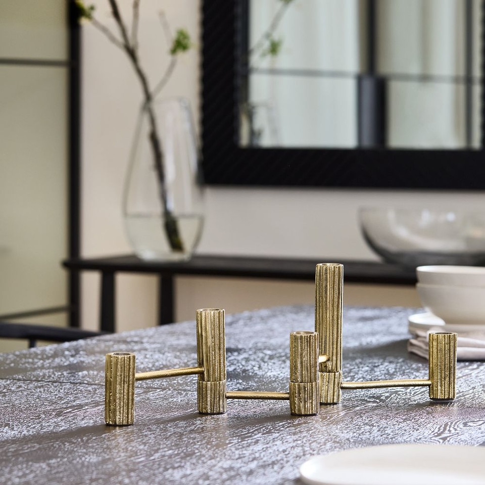 Textured Metal Candle Holders