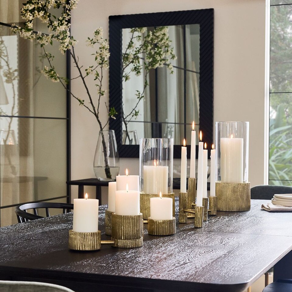 Textured Metal Candle Holders