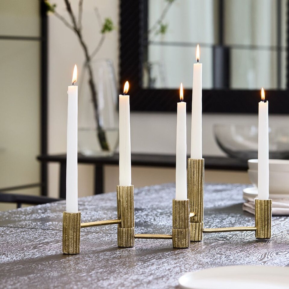 Textured Metal Candle Holders