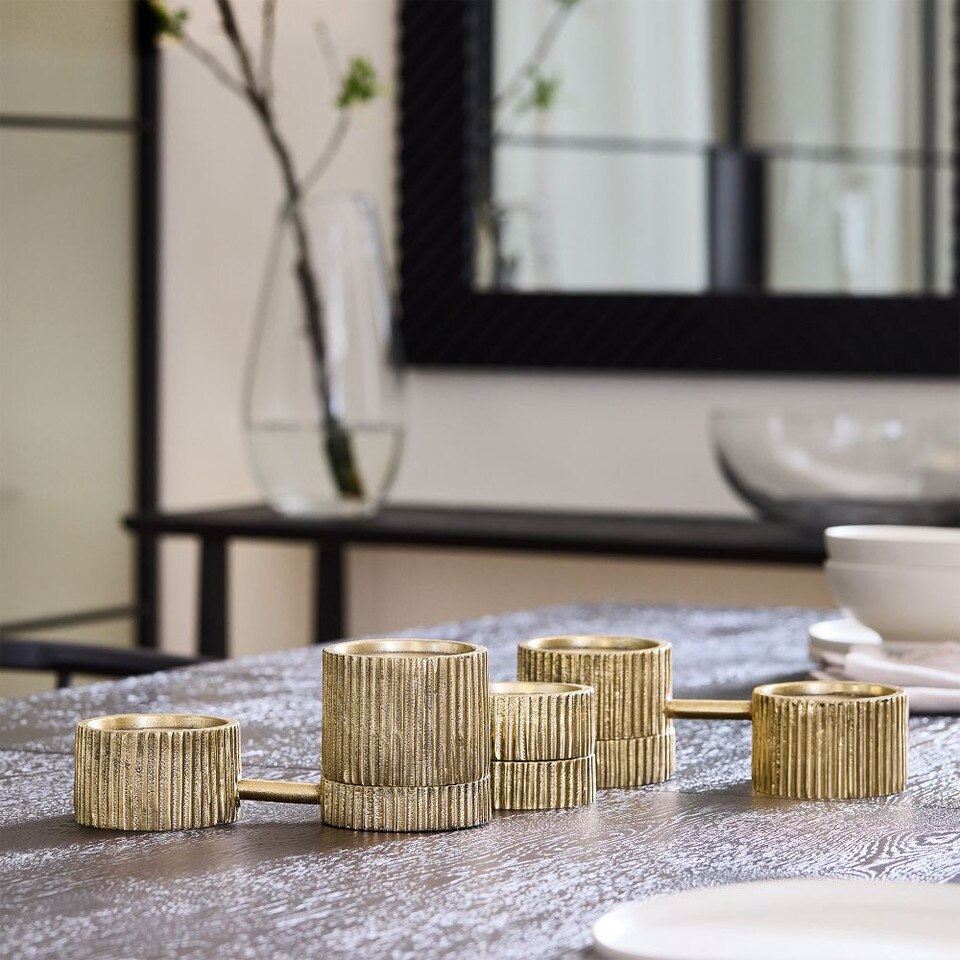 Textured Metal Candle Holders