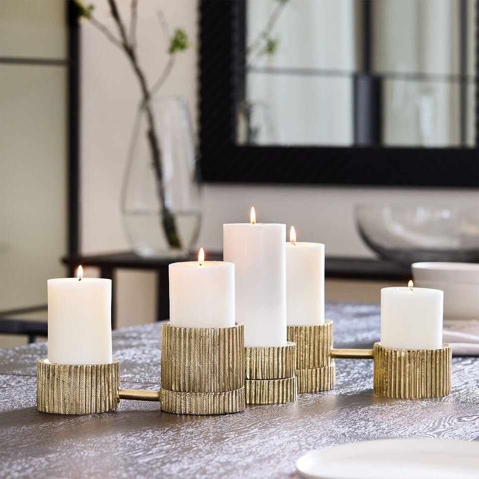Textured Metal Candle Holders