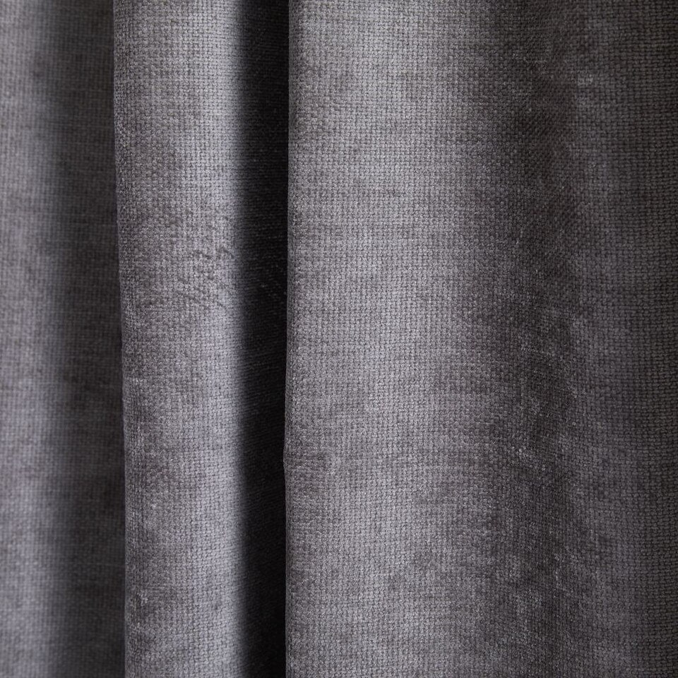 Worn Velvet Blackout Curtain - Metal