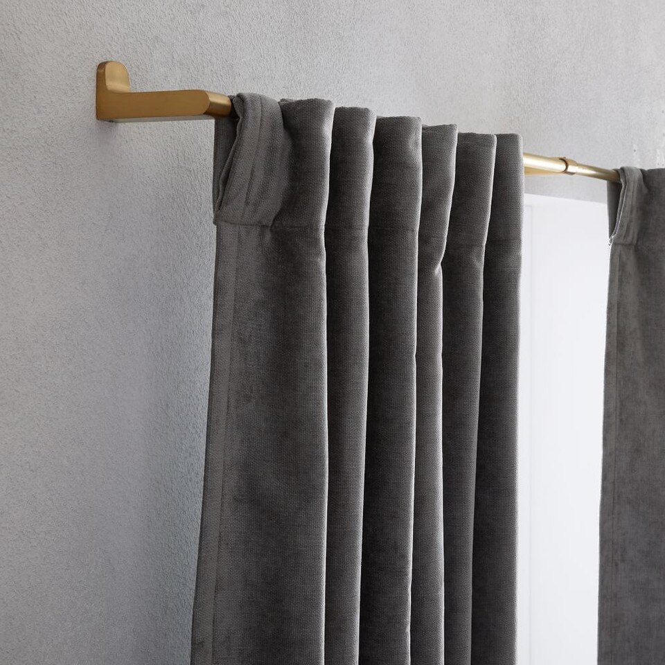 Worn Velvet Blackout Curtain - Metal