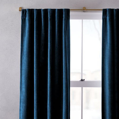 Worn Velvet Blackout Curtain Regal, Royal Blue Velvet Curtains Uk