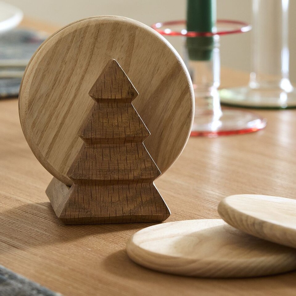 Tiered Tree Wood Coasters (Set of 4)
